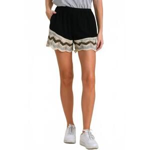 NEW VANILLA MONKEY crochet babe shorts in black